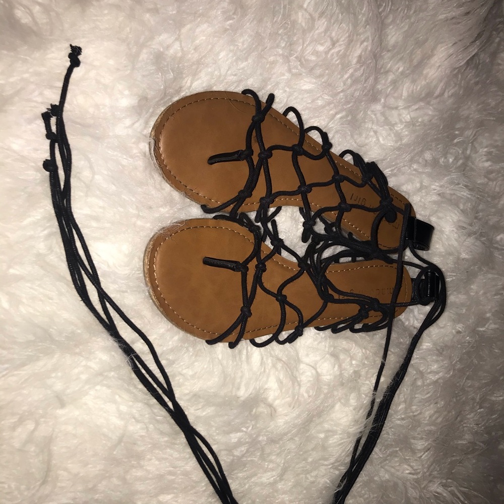 Black Gladiator Sandals Size 8 1/2